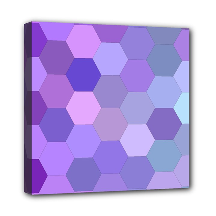 Purple Hexagon Background Cell Mini Canvas 8  x 8 