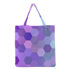 Purple Hexagon Background Cell Grocery Tote Bag by Nexatart