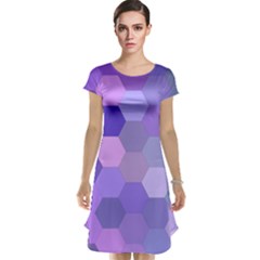 Purple Hexagon Background Cell Cap Sleeve Nightdress by Nexatart