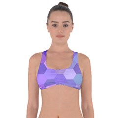 Purple Hexagon Background Cell Got No Strings Sports Bra by Nexatart