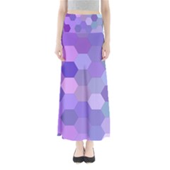 Purple Hexagon Background Cell Full Length Maxi Skirt by Nexatart