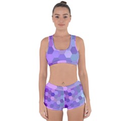 Purple Hexagon Background Cell Racerback Boyleg Bikini Set