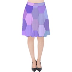 Purple Hexagon Background Cell Velvet High Waist Skirt by Nexatart