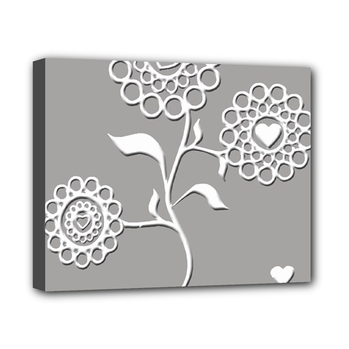 Flower Heart Plant Symbol Love Canvas 10  x 8 