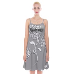 Flower Heart Plant Symbol Love Spaghetti Strap Velvet Dress by Nexatart