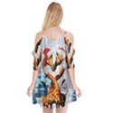 Christmas, Giraffe In Love With Christmas Hat Cutout Spaghetti Strap Chiffon Dress View2