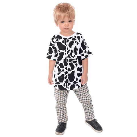 Black On White Cow Skin Kids  Raglan Tee by LoolyElzayat