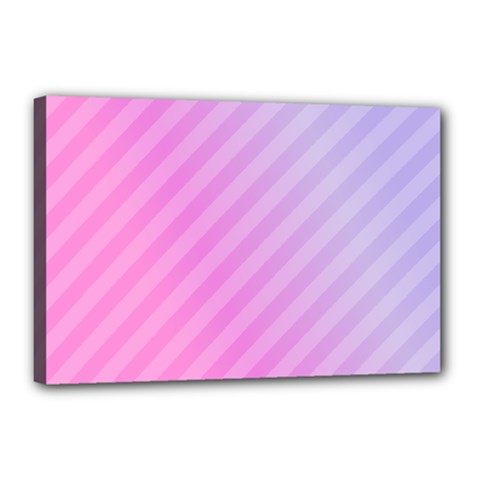 Diagonal Pink Stripe Gradient Canvas 18  X 12  by Nexatart