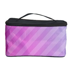 Diagonal Pink Stripe Gradient Cosmetic Storage Case by Nexatart