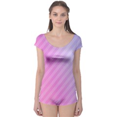 Diagonal Pink Stripe Gradient Boyleg Leotard  by Nexatart