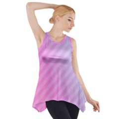 Diagonal Pink Stripe Gradient Side Drop Tank Tunic by Nexatart