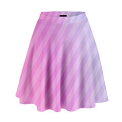 Diagonal Pink Stripe Gradient High Waist Skirt by Nexatart