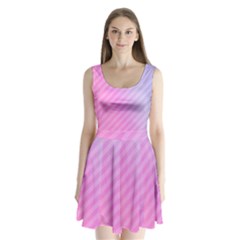 Diagonal Pink Stripe Gradient Split Back Mini Dress  by Nexatart