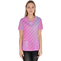 Diagonal Pink Stripe Gradient Scrub Top