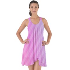 Diagonal Pink Stripe Gradient Show Some Back Chiffon Dress by Nexatart