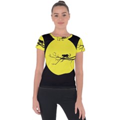 Jaguar Puma Animal Panther Cat Short Sleeve Sports Top  by Nexatart