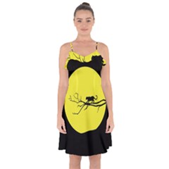 Jaguar Puma Animal Panther Cat Ruffle Detail Chiffon Dress by Nexatart