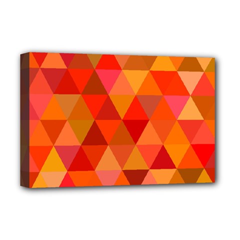 Red Hot Triangle Tile Mosaic Deluxe Canvas 18  X 12   by Nexatart