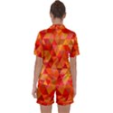 Red Hot Triangle Tile Mosaic Satin Short Sleeve Pyjamas Set View2