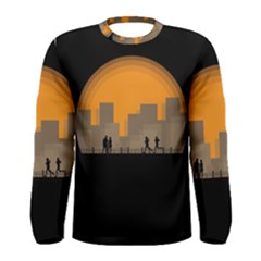 City Buildings Couple Man Women Men s Long Sleeve Tee