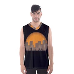 City Buildings Couple Man Women Men s Basketball Tank Top by Nexatart