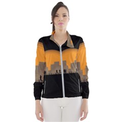 City Buildings Couple Man Women Wind Breaker (women)