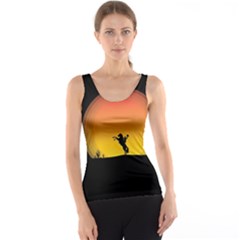 Horse Cowboy Sunset Western Riding Tank Top by Nexatart