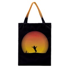 Horse Cowboy Sunset Western Riding Classic Tote Bag by Nexatart