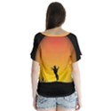 Horse Cowboy Sunset Western Riding V-Neck Flutter Sleeve Top View2