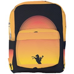 Horse Cowboy Sunset Western Riding Full Print Backpack by Nexatart