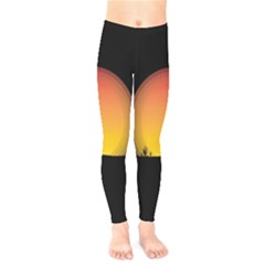 Horse Cowboy Sunset Western Riding Kids  Legging by Nexatart