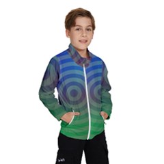 Blue Green Abstract Background Wind Breaker (kids) by Nexatart