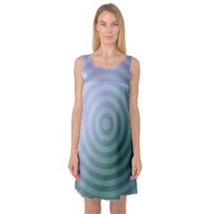 Teal Background Concentric Sleeveless Satin Nightdress