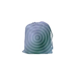 Teal Background Concentric Drawstring Pouches (xs)  by Nexatart