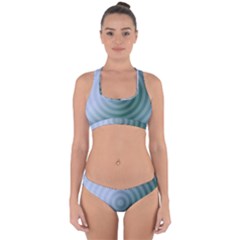 Teal Background Concentric Cross Back Hipster Bikini Set by Nexatart