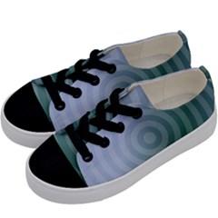 Teal Background Concentric Kids  Low Top Canvas Sneakers by Nexatart