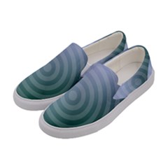 Teal Background Concentric Women s Canvas Slip Ons by Nexatart