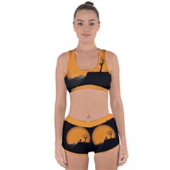 Couple Dog View Clouds Tree Cliff Racerback Boyleg Bikini Set by Nexatart