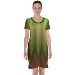 Zig Zag Chevron Classic Pattern Short Sleeve Nightdress by Nexatart