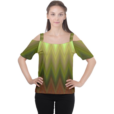 Zig Zag Chevron Classic Pattern Cutout Shoulder Tee by Nexatart