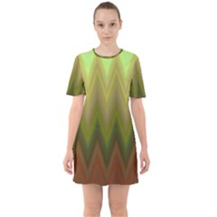 Zig Zag Chevron Classic Pattern Sixties Short Sleeve Mini Dress