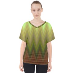 Zig Zag Chevron Classic Pattern V-neck Dolman Drape Top