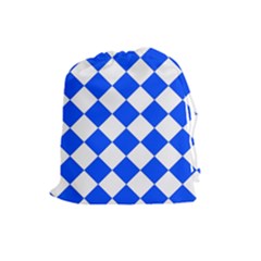 Blue White Diamonds Seamless Drawstring Pouches (large) 