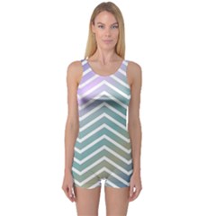 Zigzag Line Pattern Zig Zag One Piece Boyleg Swimsuit by Nexatart