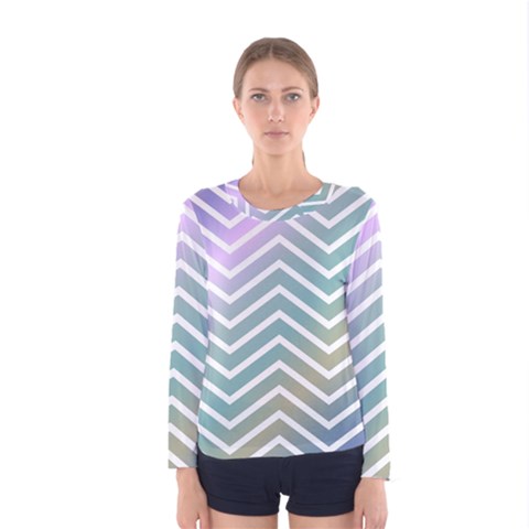 Zigzag Line Pattern Zig Zag Women s Long Sleeve Tee by Nexatart