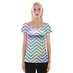 Zigzag Line Pattern Zig Zag Cap Sleeve Tops by Nexatart