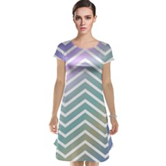 Zigzag Line Pattern Zig Zag Cap Sleeve Nightdress