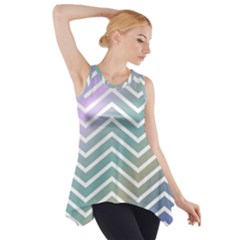 Zigzag Line Pattern Zig Zag Side Drop Tank Tunic by Nexatart