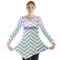 Zigzag Line Pattern Zig Zag Long Sleeve Tunic  by Nexatart