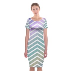 Zigzag Line Pattern Zig Zag Classic Short Sleeve Midi Dress by Nexatart